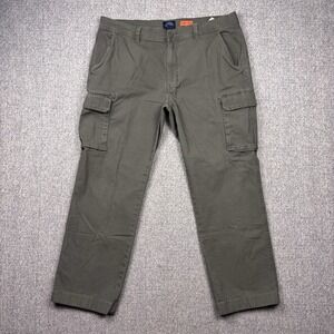 St John's Bay Cargo Pants Mens 38x32 Olive Comfort Stretch Utility Casual